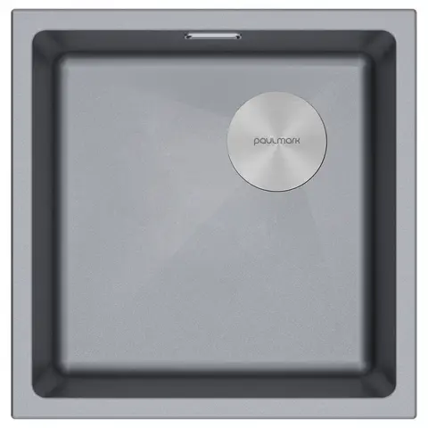 Кухонная мойка Paulmark Lumi 45 UNI-SKEW (455*440) Серый металлик 402/GRM